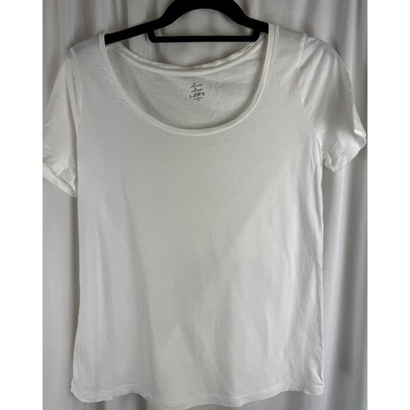 Ann Taylor LOFT Soft Short Sleeves T-Shirt, White, Sz: M, 56-21 - Picture 11 of 15